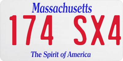 MA license plate 174SX4