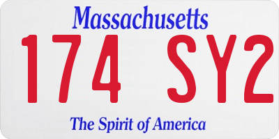 MA license plate 174SY2