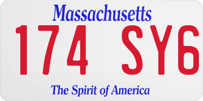 MA license plate 174SY6