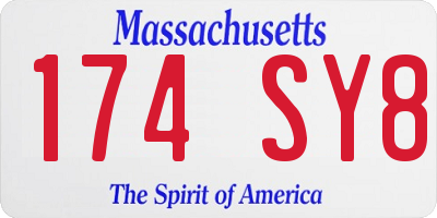MA license plate 174SY8