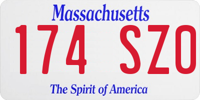 MA license plate 174SZ0