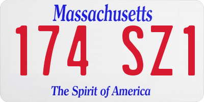 MA license plate 174SZ1