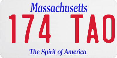 MA license plate 174TA0