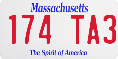 MA license plate 174TA3