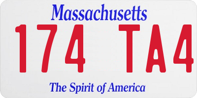 MA license plate 174TA4