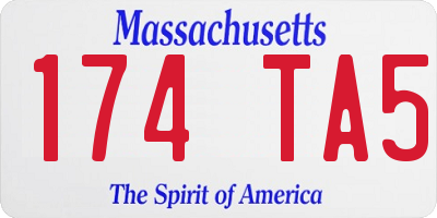 MA license plate 174TA5