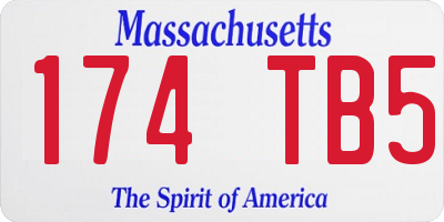 MA license plate 174TB5