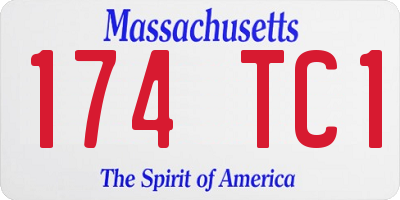 MA license plate 174TC1