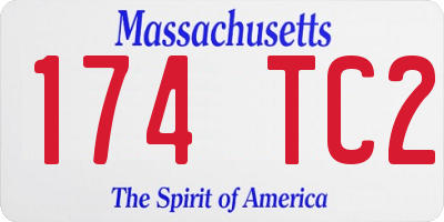 MA license plate 174TC2