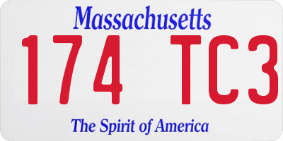 MA license plate 174TC3