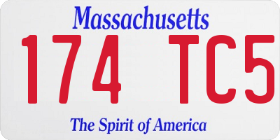 MA license plate 174TC5