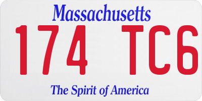 MA license plate 174TC6