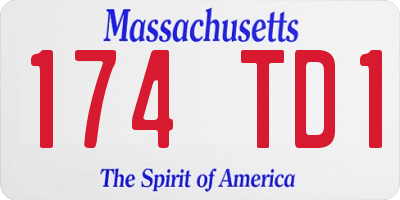 MA license plate 174TD1