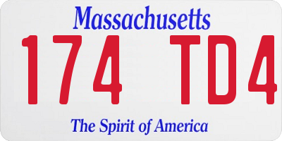 MA license plate 174TD4