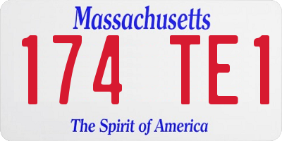 MA license plate 174TE1