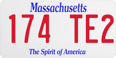 MA license plate 174TE2
