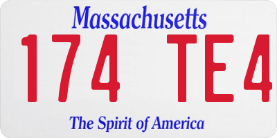 MA license plate 174TE4