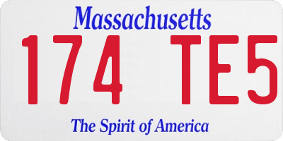 MA license plate 174TE5