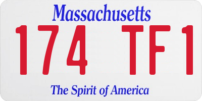 MA license plate 174TF1