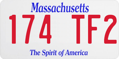 MA license plate 174TF2