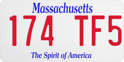 MA license plate 174TF5