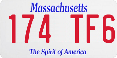 MA license plate 174TF6