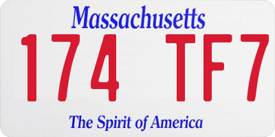 MA license plate 174TF7