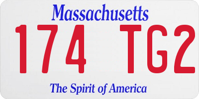 MA license plate 174TG2