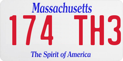 MA license plate 174TH3