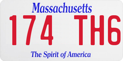MA license plate 174TH6