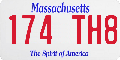 MA license plate 174TH8