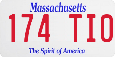 MA license plate 174TI0