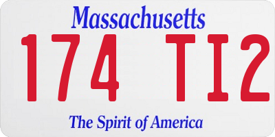 MA license plate 174TI2