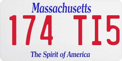 MA license plate 174TI5