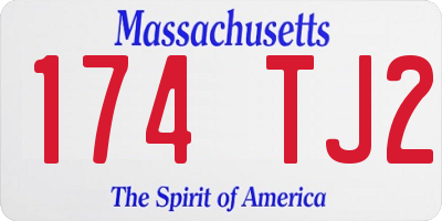 MA license plate 174TJ2