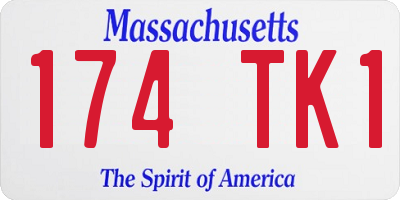 MA license plate 174TK1
