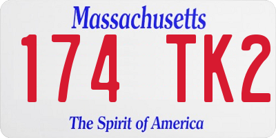 MA license plate 174TK2