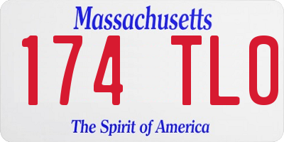 MA license plate 174TL0