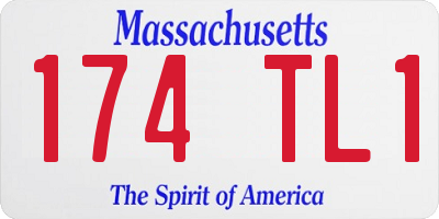 MA license plate 174TL1