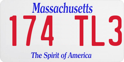 MA license plate 174TL3