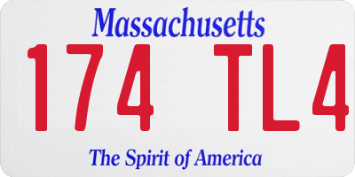 MA license plate 174TL4