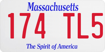 MA license plate 174TL5