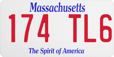 MA license plate 174TL6