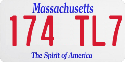 MA license plate 174TL7