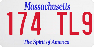 MA license plate 174TL9