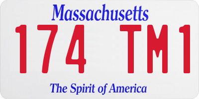 MA license plate 174TM1