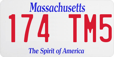 MA license plate 174TM5