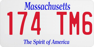 MA license plate 174TM6