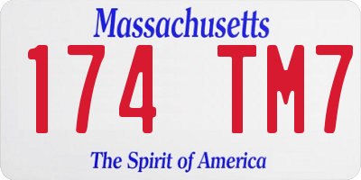 MA license plate 174TM7