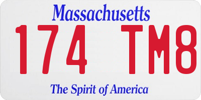 MA license plate 174TM8